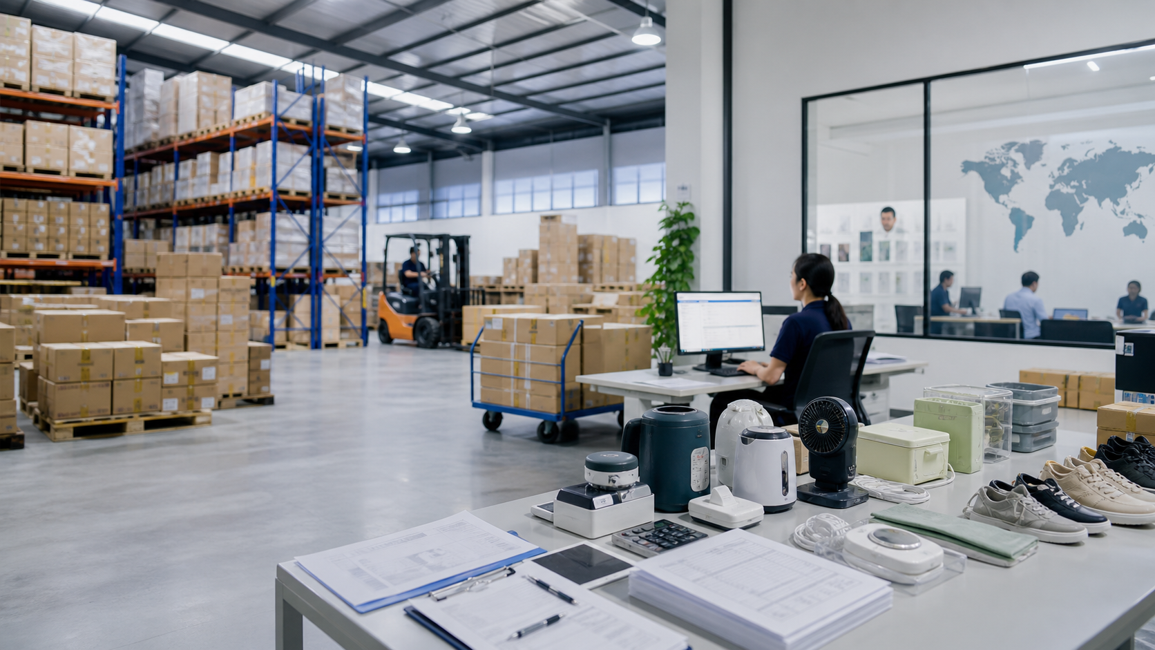 Export warehouse and shipment coordination