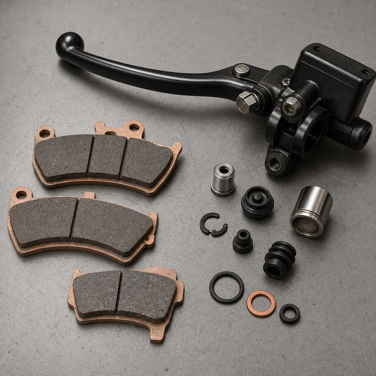 Motorcycle brake pads, lever, and small brake parts