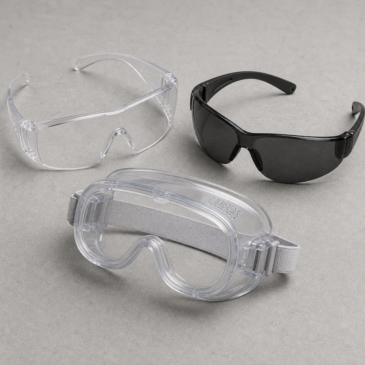 Protective safety glasses and goggles